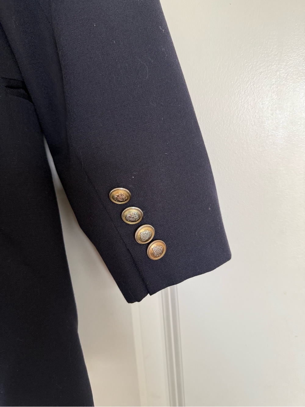 Vintage Ralph Lauren Wool Navy Embroidered Crest Blazer - Picture 8 of 9